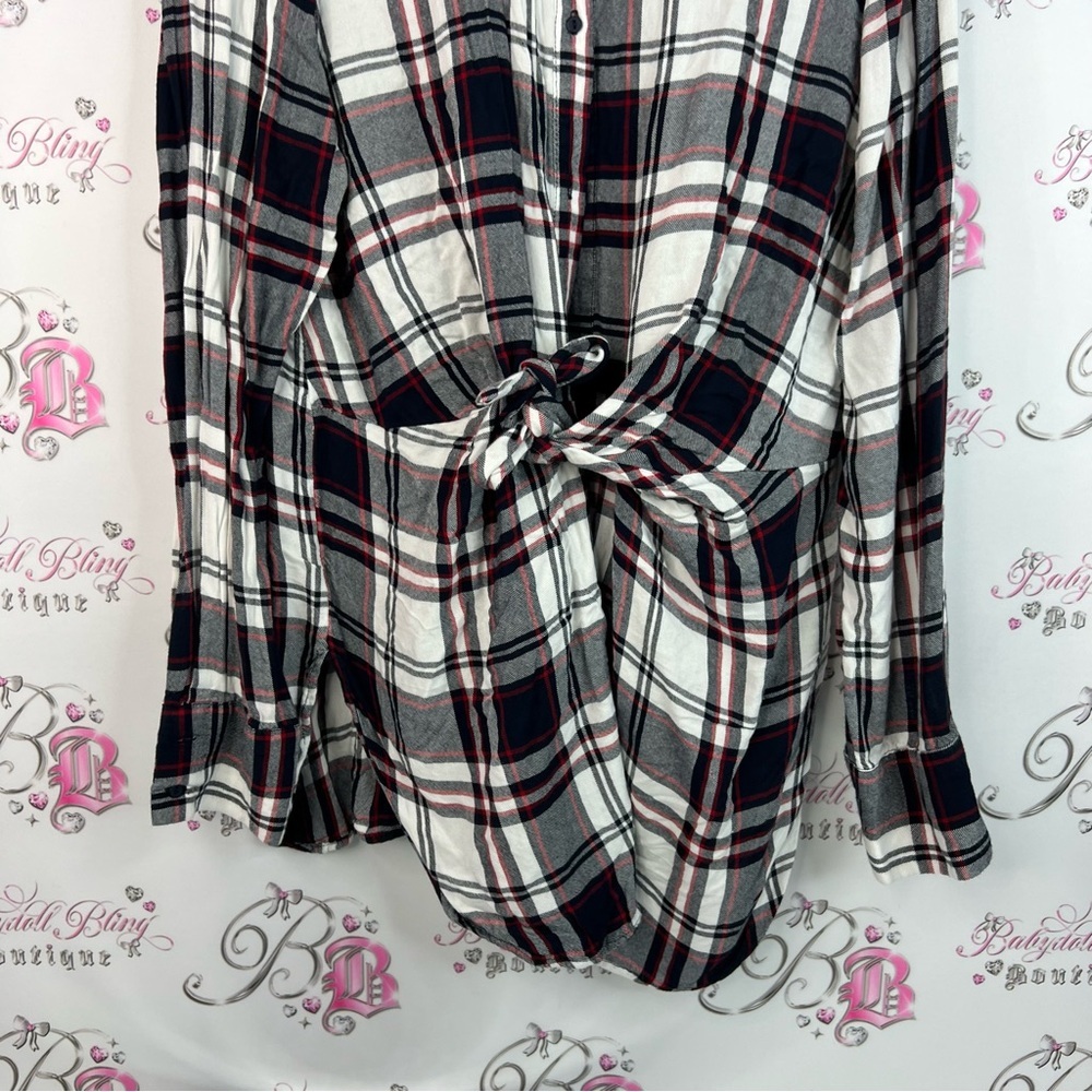 Eliane rose dress or long top plaid Chic Plaid Button-Down Shirt for Women - Picture 4 of 15